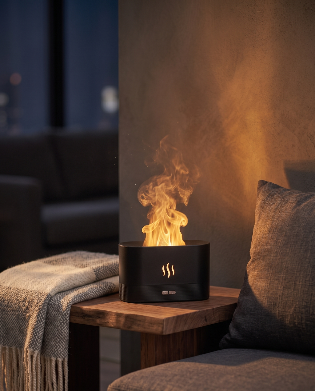 The Hearth Flame Diffuser — Matte Charcoal