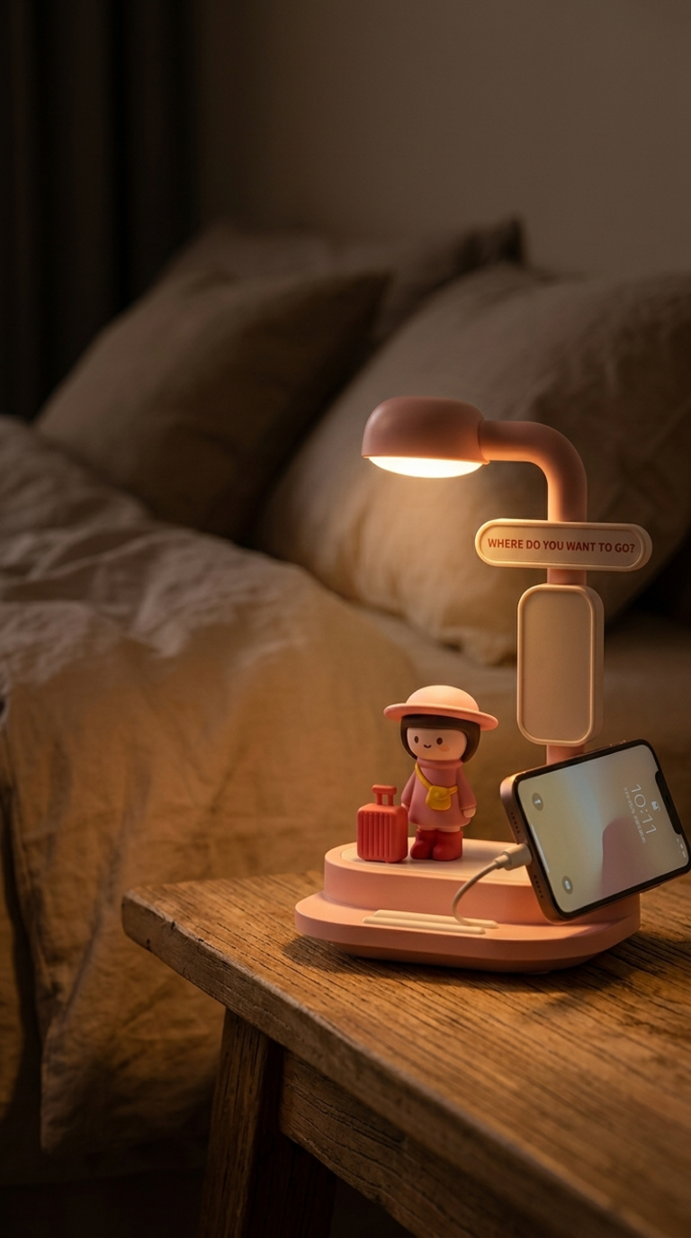 The Streetlight Companion — Cordless Ambient Lamp & Phone Stand